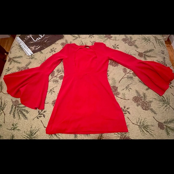 Red Bell Sleeve Dress from LULUS - Picture 4 of 8